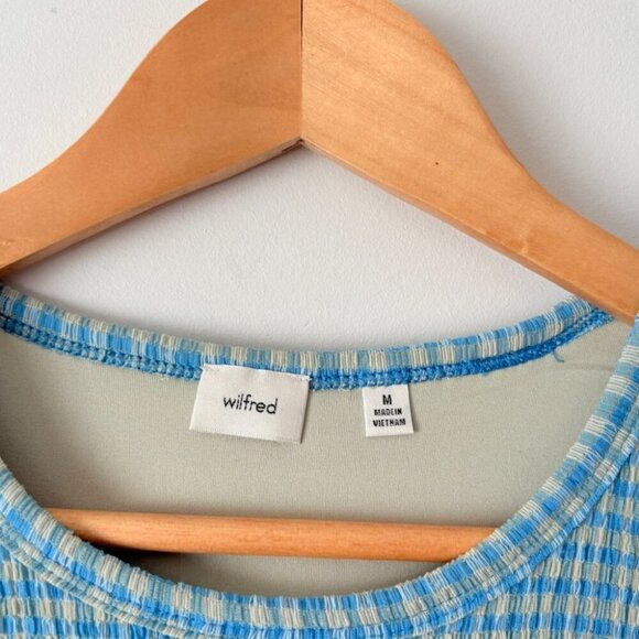 Aritzia Wilfred Verona Gingham Sleeveless Midi Dress Blue Green Size Medium - Picture 9 of 10